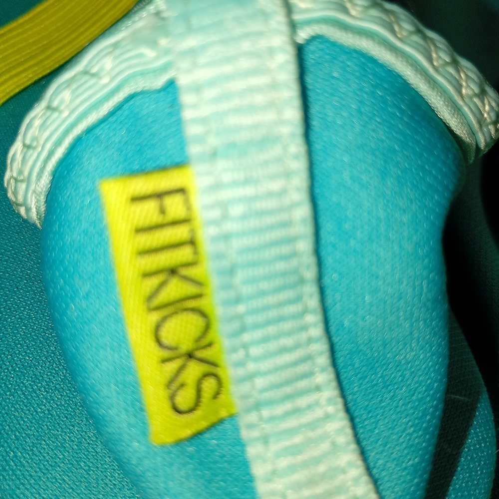 FitKicks Women's Aqua and Yellow Shoes - Picture 2 of 3